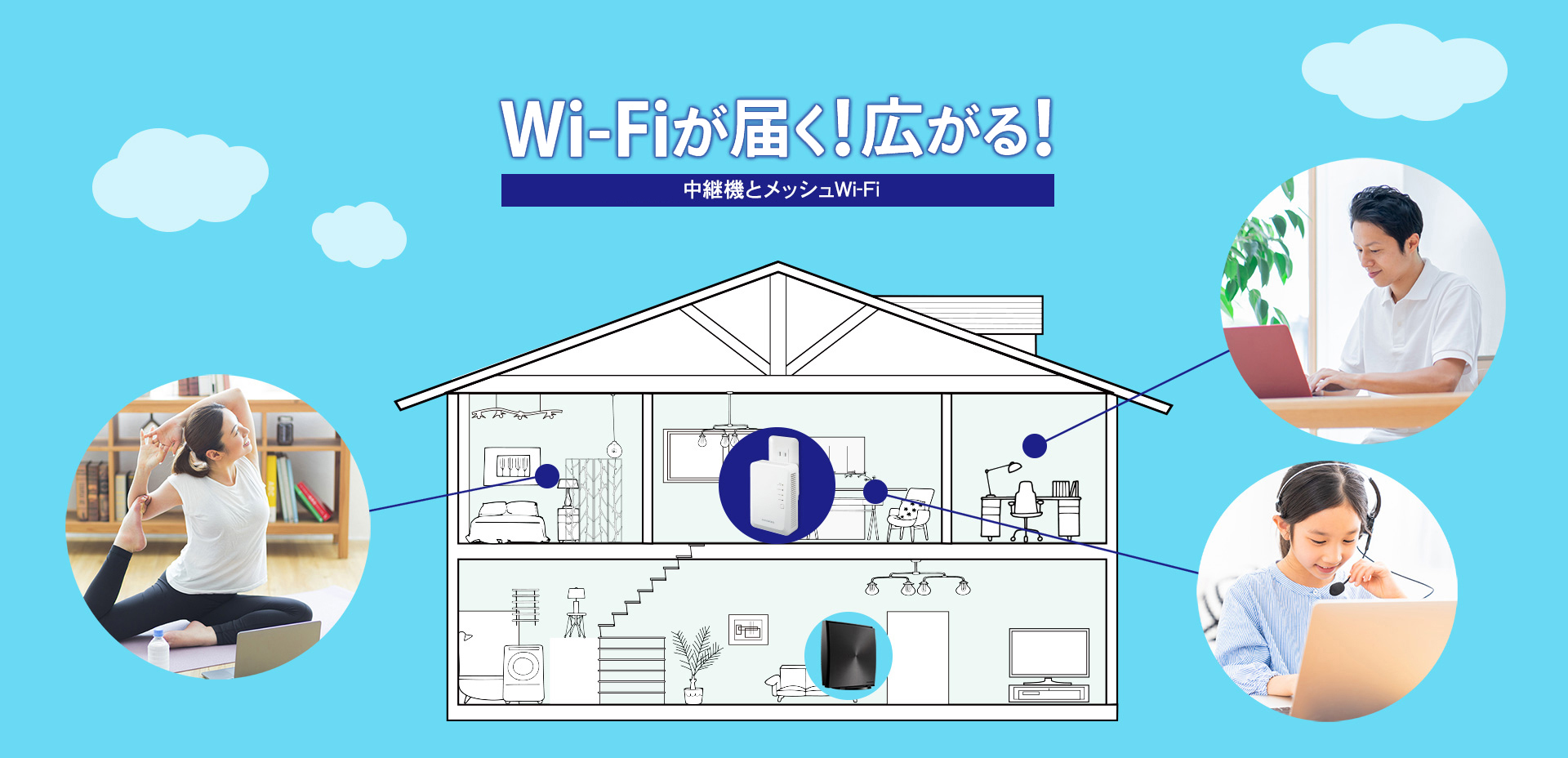Wi-Fi電波の中継機