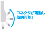 コネクタ可動式のコンパクトボディ