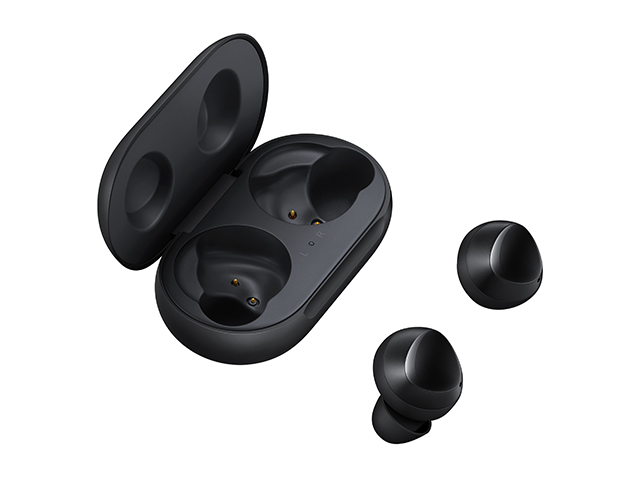 Galaxy Buds（ブラック）　ケースと本体／斜め