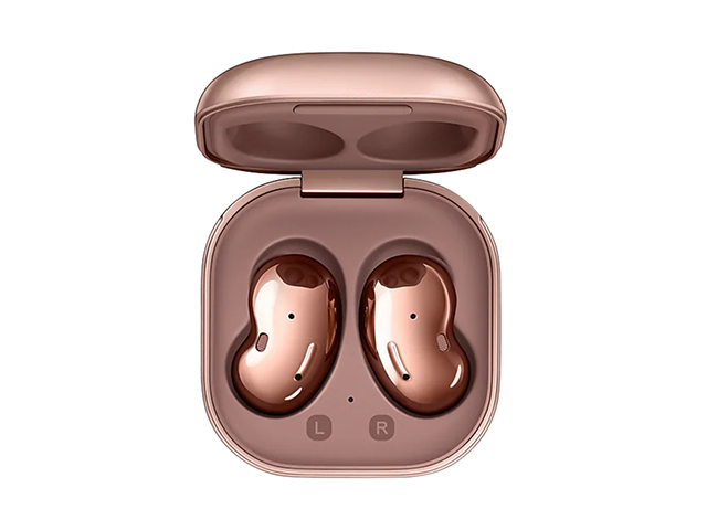 Galaxy Buds Live（ミスティックブロンズ）　ケースと本体／正面