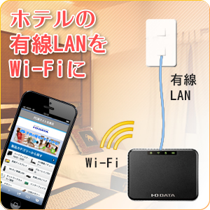ホテルの有線LANをWi-Fiに