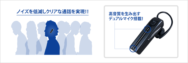 ノイズを低減しクリアな通話を実現！！高音質を生み出しデュアルマイク搭載！