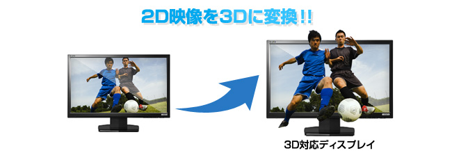 2D映像も3D映像に変換！！