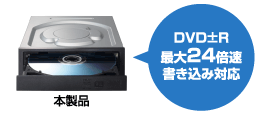 DVD±R最大24倍速書き込み対応