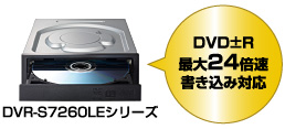 DVD±R最大24倍速書き込み対応