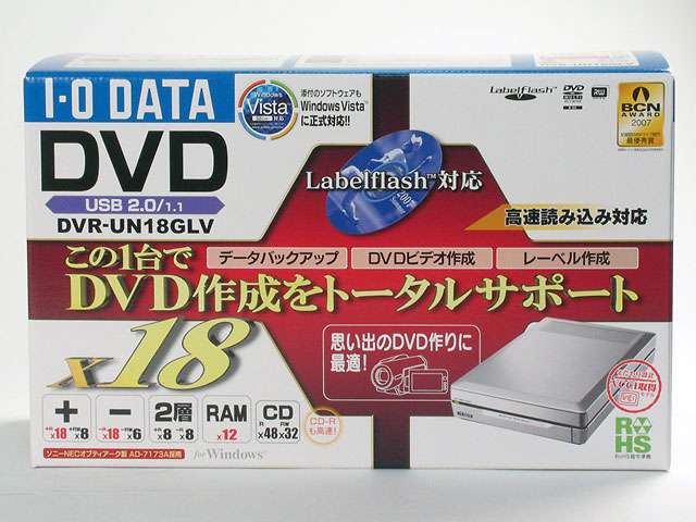 DVR-UN18GLVシリーズ 仕様 | Labelflash™／12倍速RAM対応 DVD