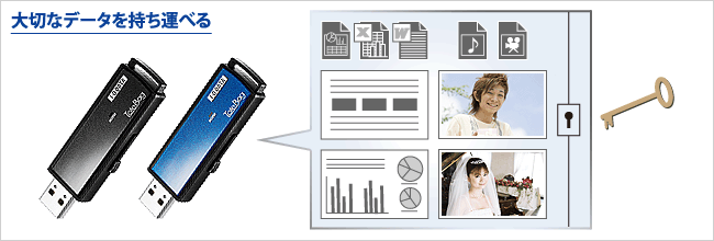 大切なデータを持ち運べる