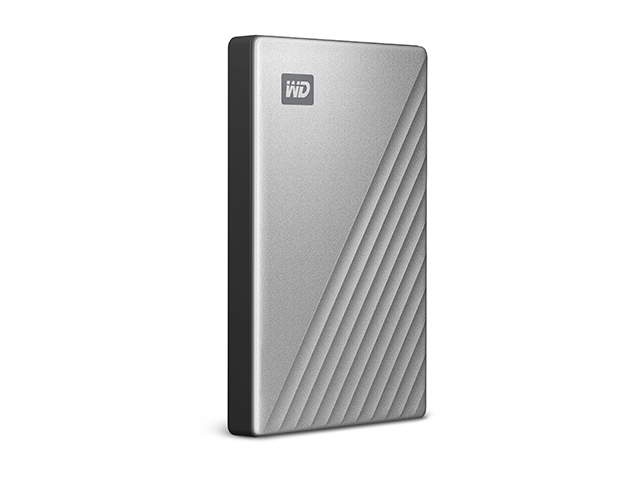 My Passport Ultra（2019年発売モデル）　右振り斜め（シルバー／2TB）