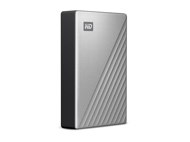 My Passport Ultra（2019年発売モデル）　右振り斜め（シルバー／4TB）