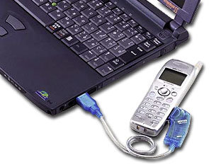 USB-PHS64とノートの接続図