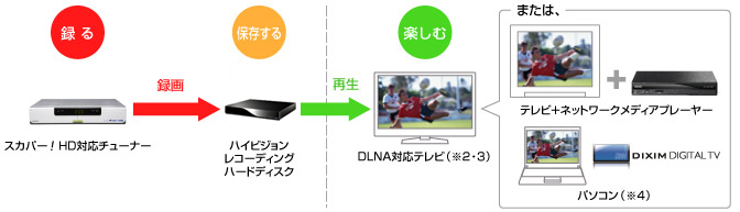 ホームサーバーにスカパー！HDのハイビジョン番組を録画できる(「スカパー！HD録画」) スカパー！HD対応チューナー