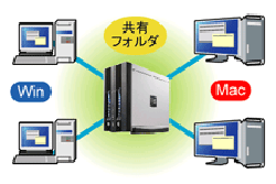 HDLMに共有データを置いて、LAN上のPCからアクセスできる