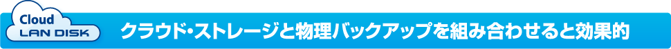 クラウド・ストレージと物理バックアップを組み合わせると効果的