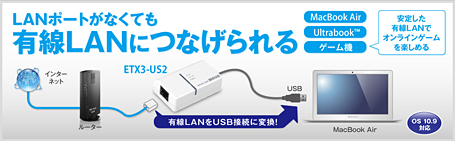 LANポートがなくても有線LANにつなげられる