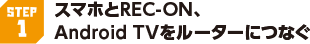 STEP1 スマホとREC-ON、Android TVをルーターにつなぐ