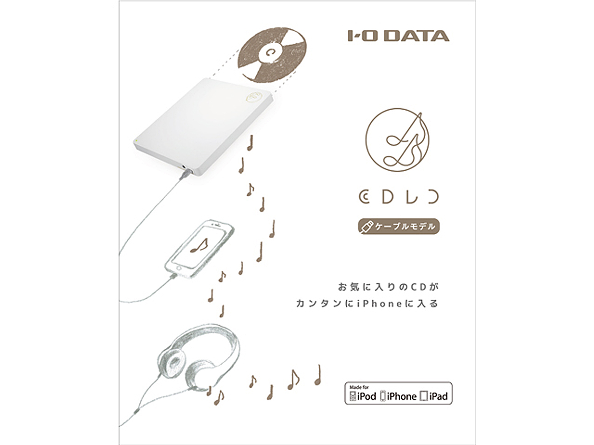 スマートフォン本体★送料無料★I・O DATA CDRI-L24I iphone用 CDレコーダー