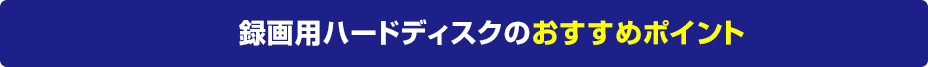 録画用ハードディスクのおすすめポイント