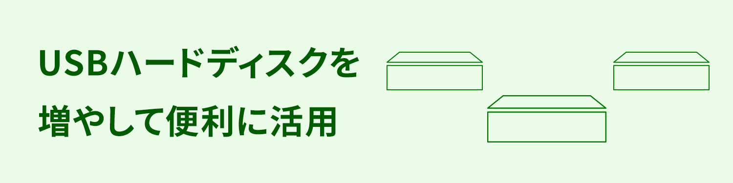 USBハードディスクを増やして便利に活用