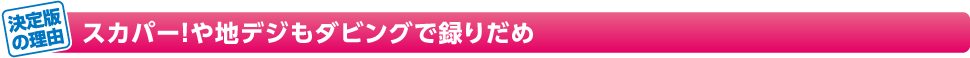 決定版の理由 スカパー！や地デジもダビングで録りだめ