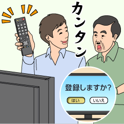 リモコンでテレビにハードディスクを登録