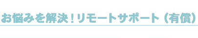 お悩みを解決！リモートサポート（有償）