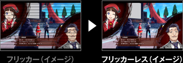 フリッカー（イメージ）→フリッカーレス（イメージ）