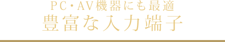 PC・AV機器にも最適豊富な入力端子