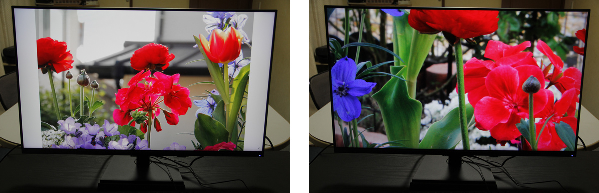 「Adobe RGB」設定で撮影した写真を「LCD-PHQ321XQB」で表示