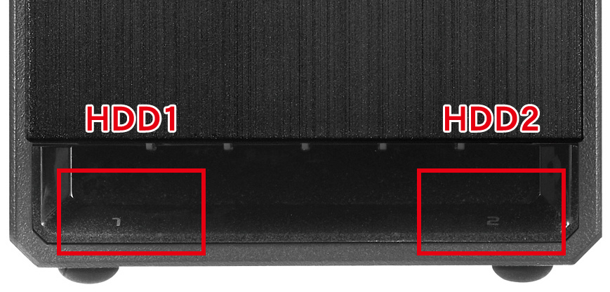 HDDに障害があると該当HDDのエラーランプが赤点灯する