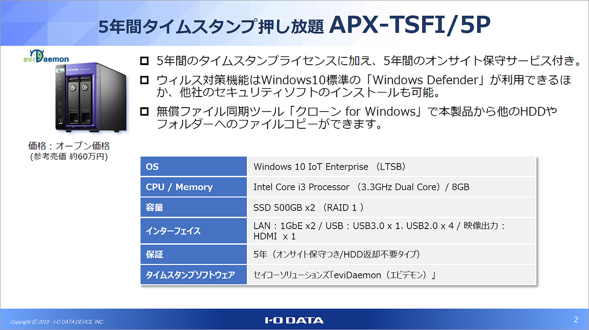 アプライアンスBOX「APX-TSFI/5P」の概要