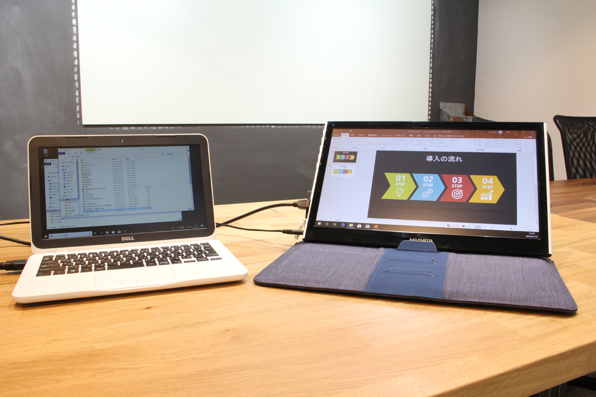 WindowsノートPCとモバイルモニターをHDMIケーブルで接続
