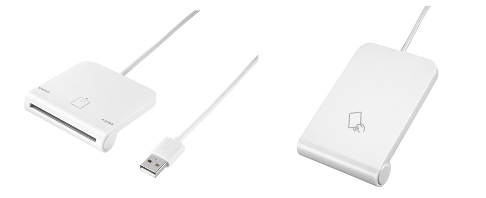 「USB-ICCRW2（接触型）とUSB-NFC4（非接触型）