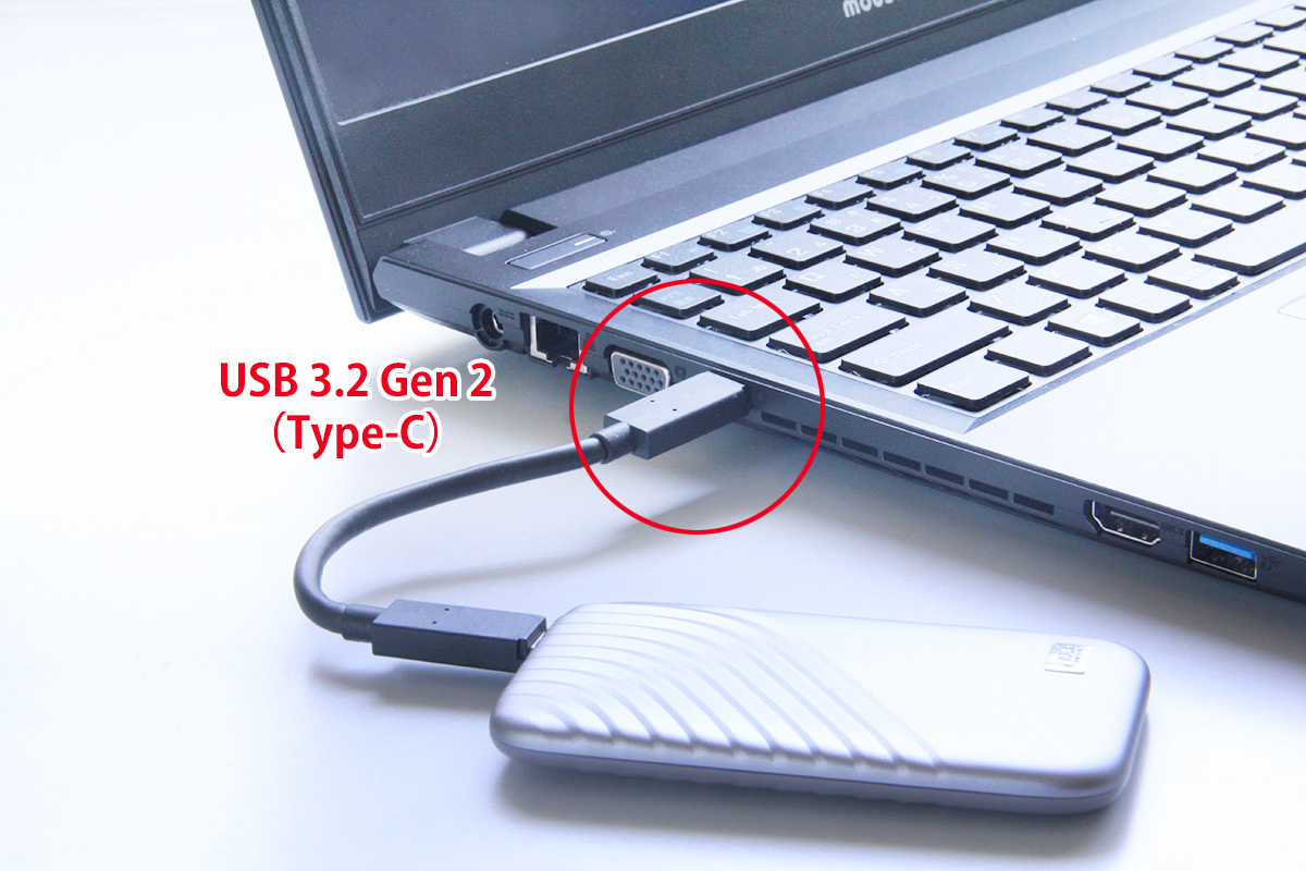 USB 3.2 Gen 2（Type-C）接続してベンチマークテスト
