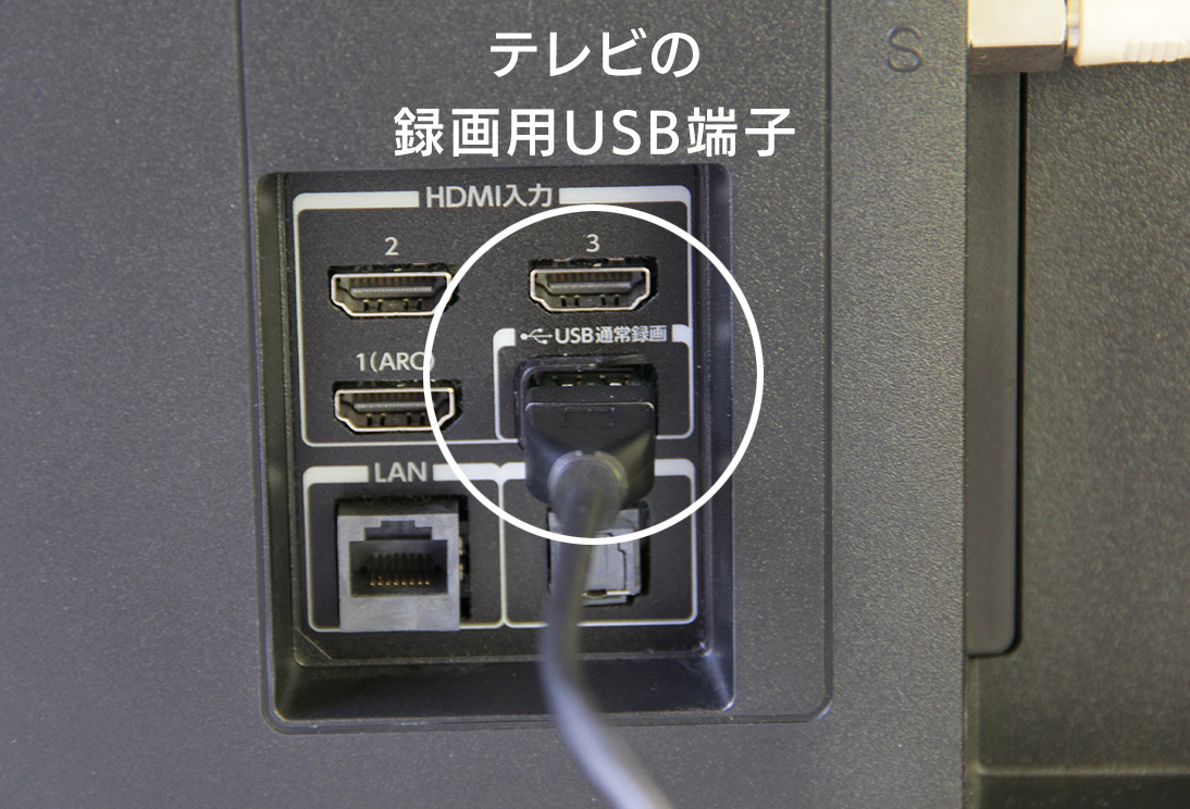 テレビ側の録画用USB端子