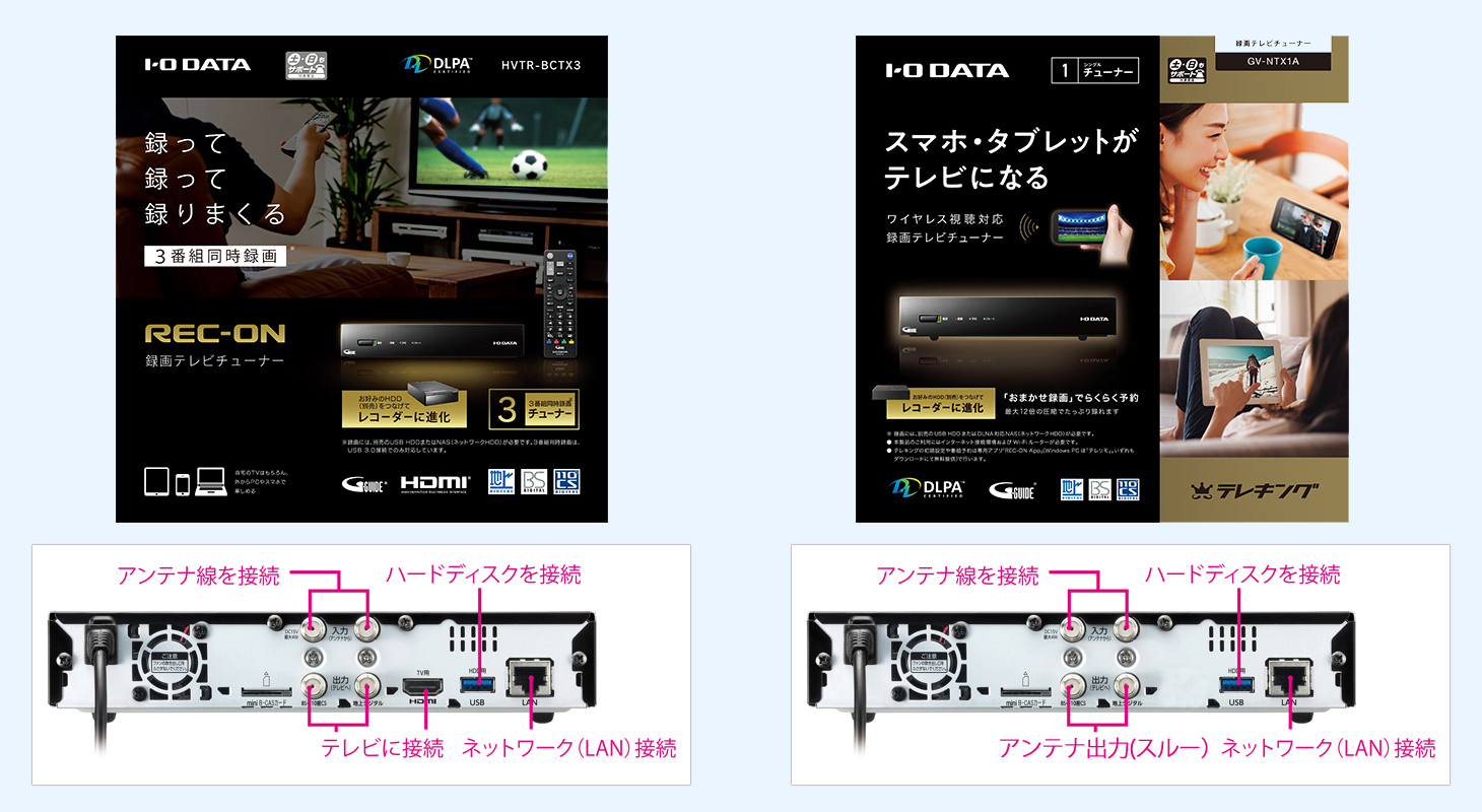 「HVTR-BCTX3」と「GV-NTX1A」