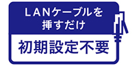 LANケーブルを挿すだけ初期設定不要