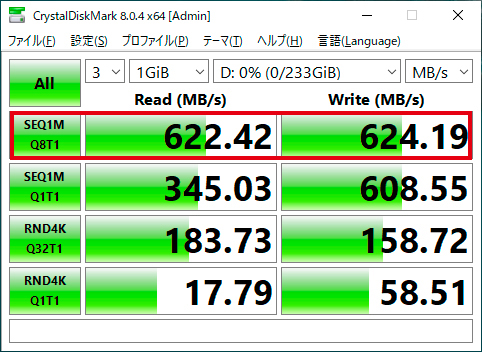 ベンチマークテスト結果