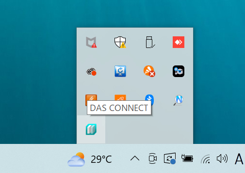 PCにインストールされたDAS CONNECT