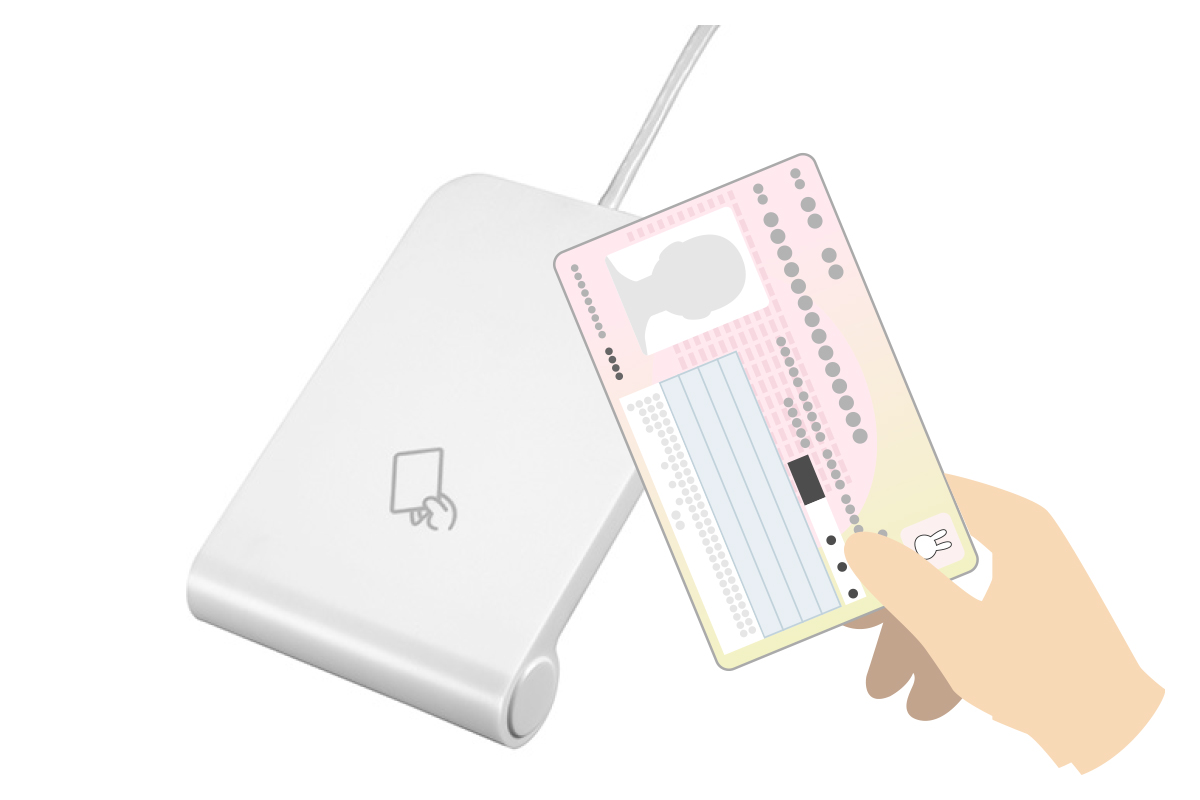 （イメージ）ICカードリーダーでマイナ免許証を読み取り