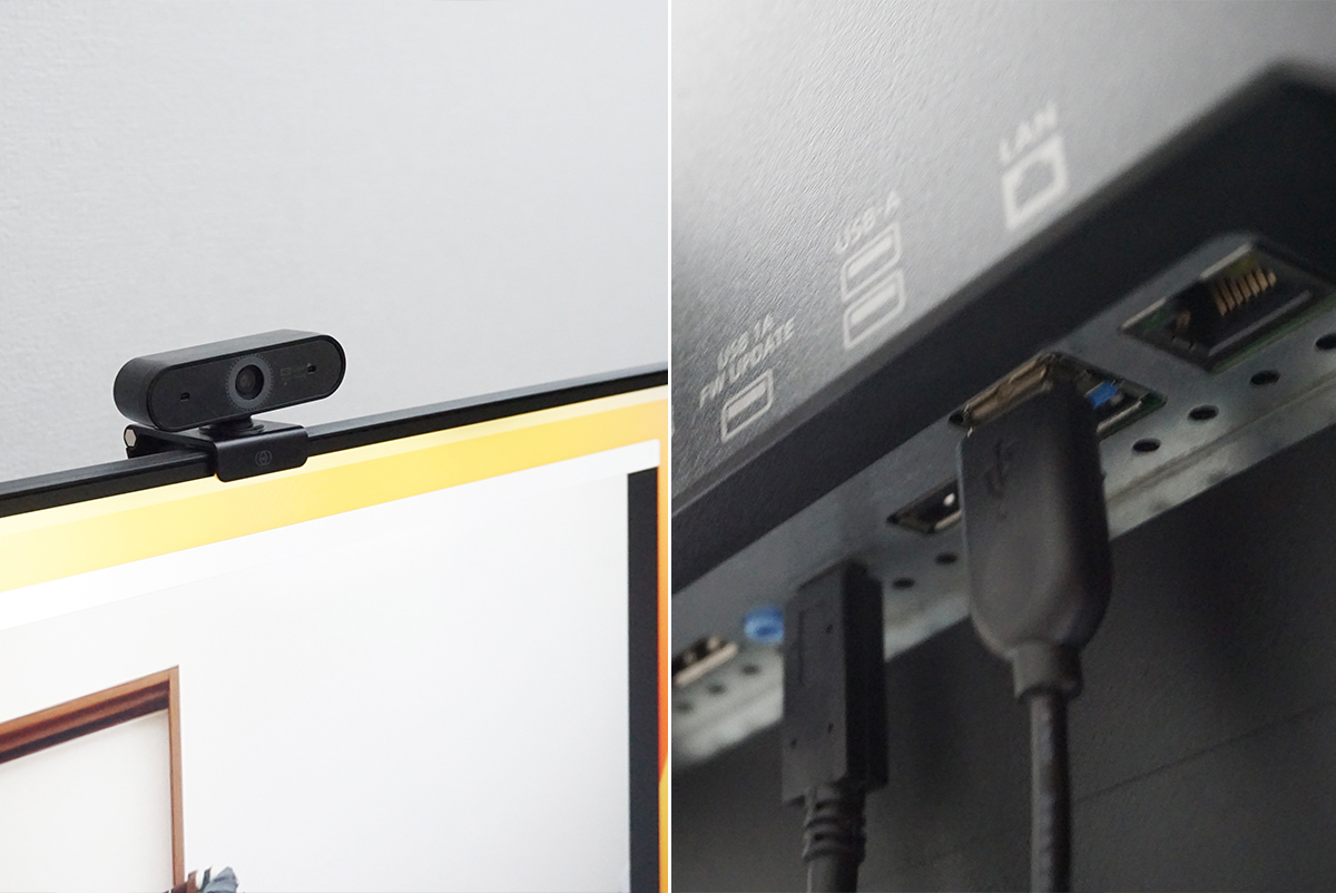 USBハブ搭載なのでUSBカメラの設置もできる