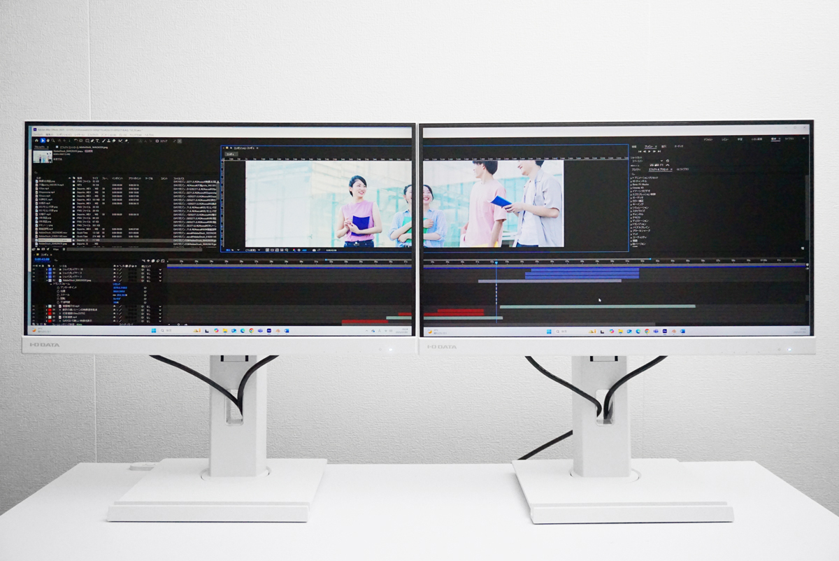 21.5型のフルHDディスプレイを使ってマルチディスプレイにした場合