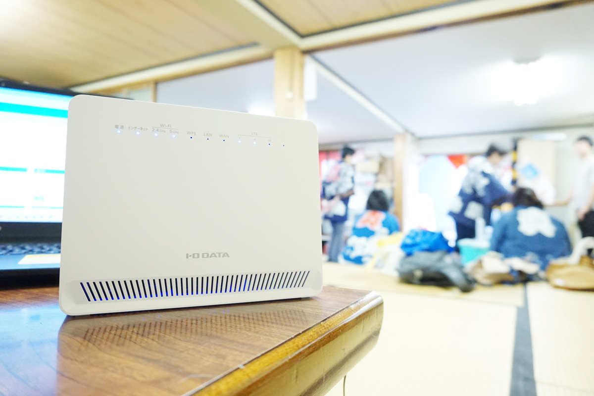 お祭りの事務局で利用した4G／LTE対応ルーター「UD-LTA」
