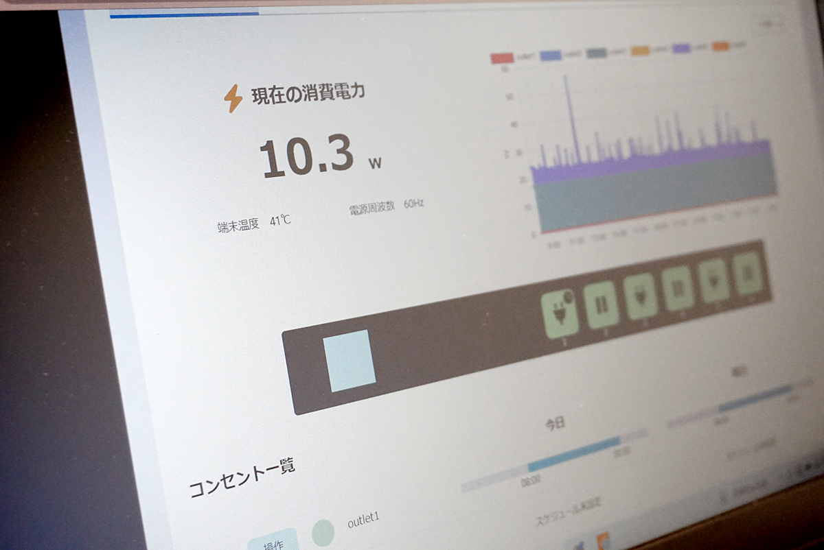 各コンセントに接続された機器の消費電力を見える化