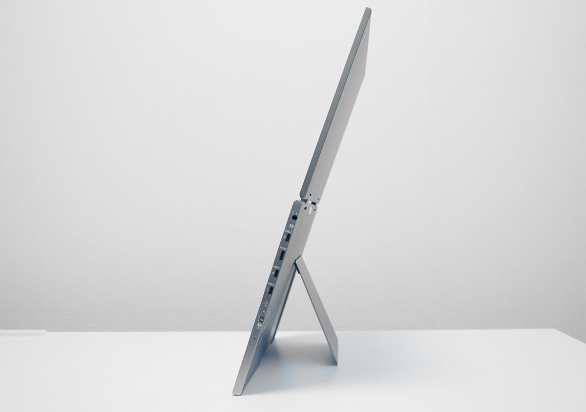 無段階で調整可能な一体スタンド