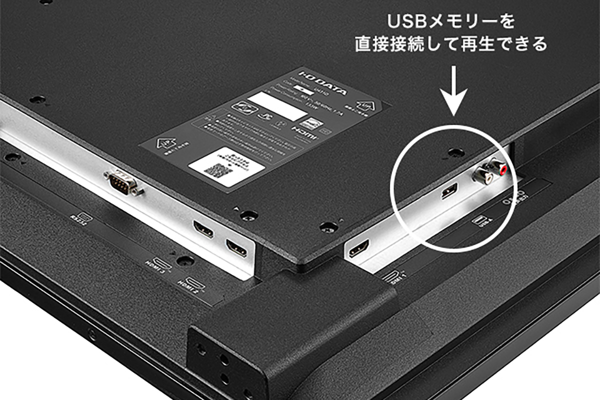 メディアプレーヤー用のUSB端子
