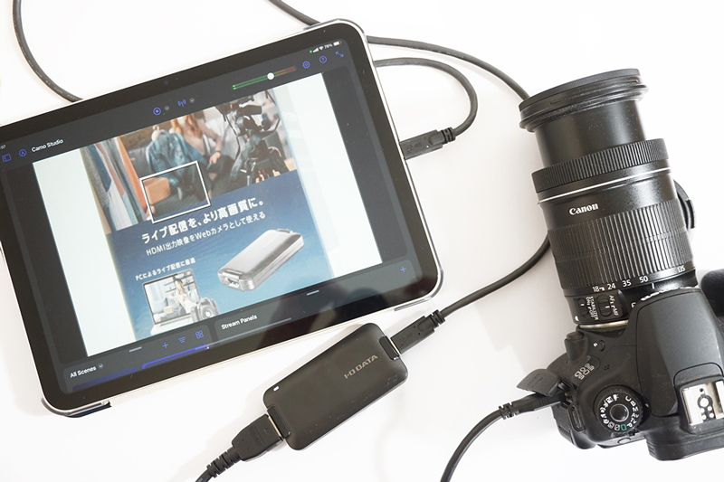 HDMI⇒USBキャプチャー「GV-HUVC」を使ってiPadにカメラの映像を表示