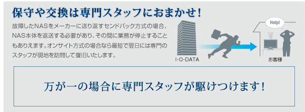 保守や交換は専門スタッフにおまかせ！