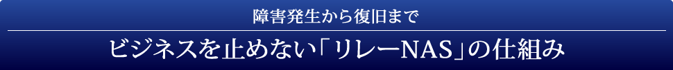 障害発生から復旧まで　ビジネスを止めない「リレーNAS」の仕組み