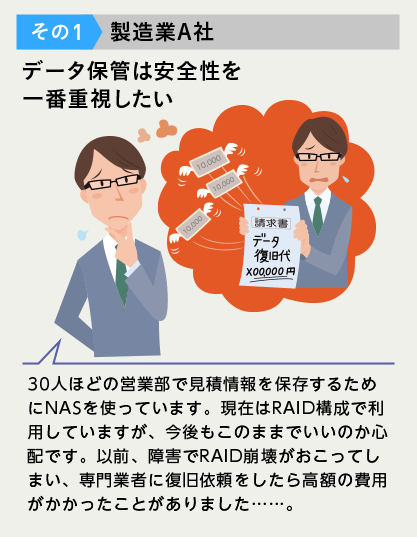 その1　製造業A社　データ保管は安全性を一番重視したい