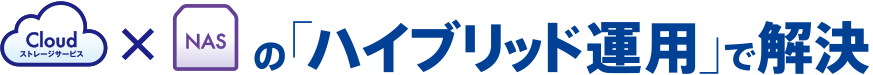 Cloudストレージサービス×NASの「ハイブリッド運用」で解決